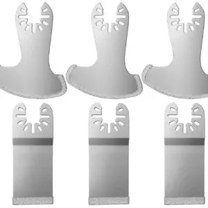LEILUO 6Pcs Diamond Oscillating Multi Tool Blades Kit for Grout Removal Fit DeWalt Milwaukee Makita Ryobi and More
