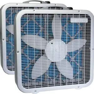 Lasko Air Flex Steel Portable Home Office 3 Speed Air Purifier Machine Box Room Fan with Manual Ergonomic Control Knob and 6 Foot Cord, White (2 Pack)